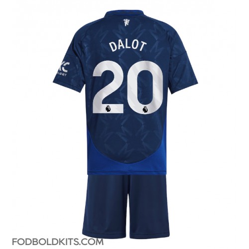 Manchester United Diogo Dalot #20 Udebanesæt Børn 2024-25 Kortærmet (+ Korte bukser)